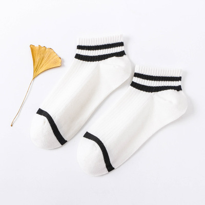 Female Socks Cute Cotton Summer Thin Two Striped Socks Female